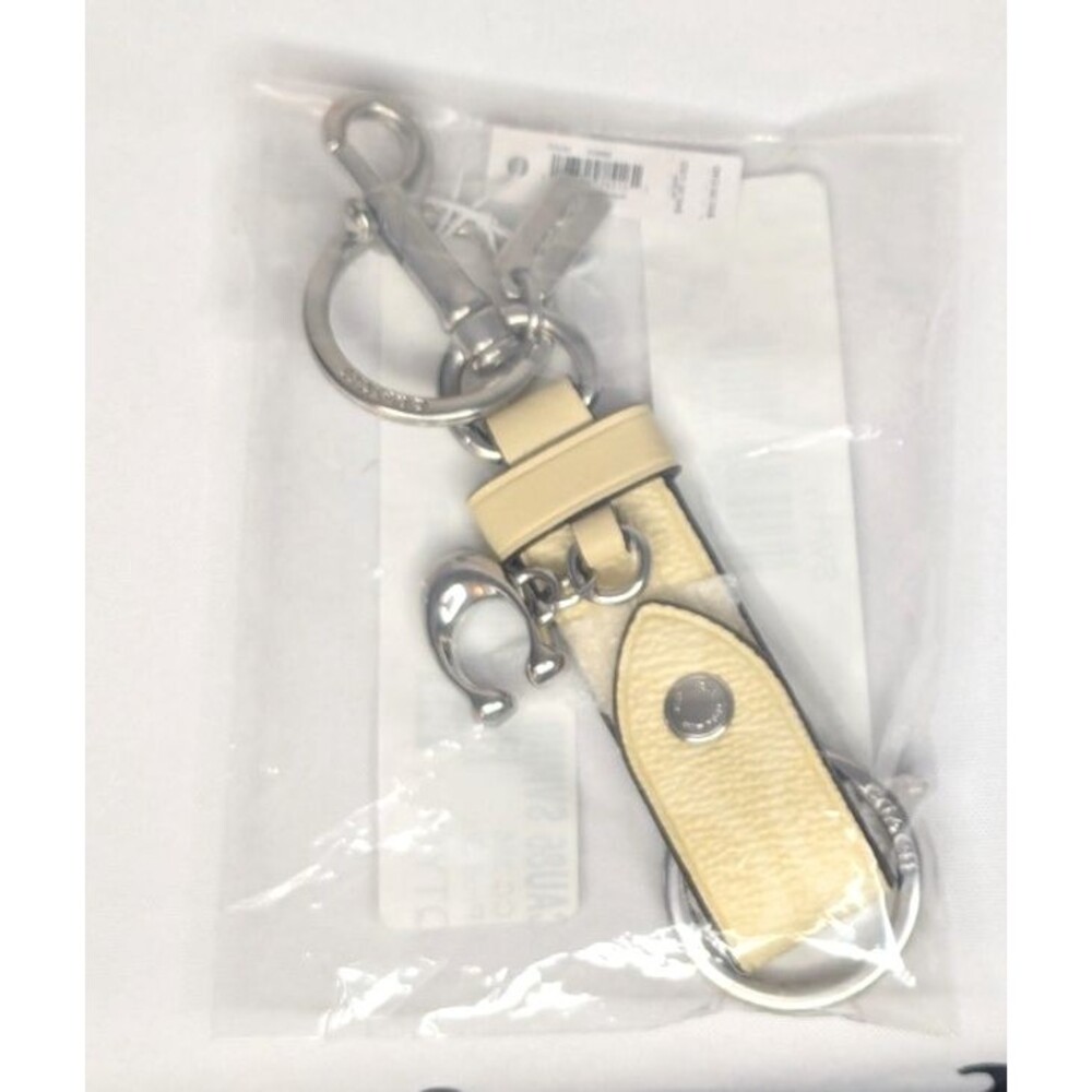 Coach Trigger Snap Bag Charm - Silver/Hay, NWT - Picture 6 of 7